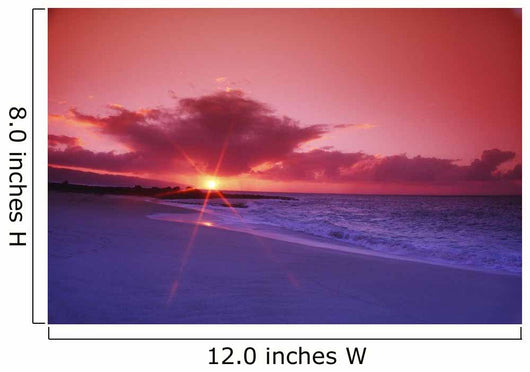 Hawaii Oahu Beautiful Sunset Wall Decal Design 1