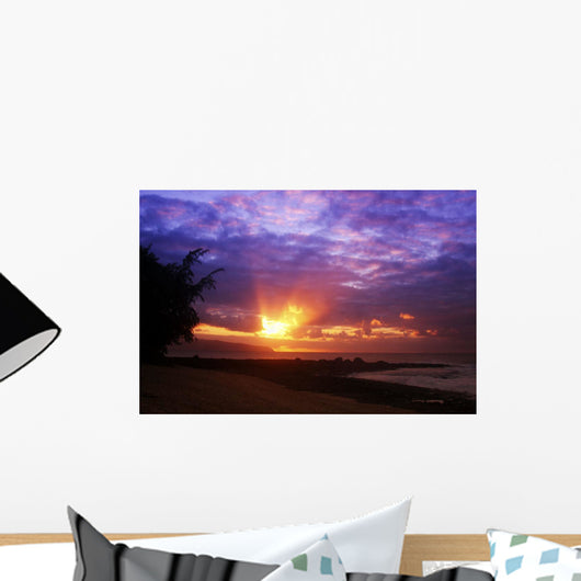 USA Hawaii Beautiful Sunset Wall Decal Design 2