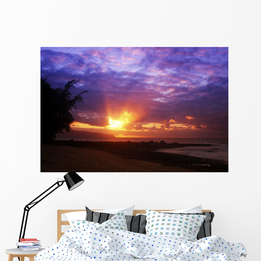 USA Hawaii Beautiful Sunset Wall Decal Design 2