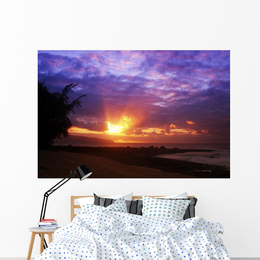 USA Hawaii Beautiful Sunset Wall Decal Design 2