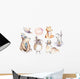 Watercolor Bohemian Baby Animals Wall Decal Sticker Set