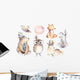 Watercolor Bohemian Baby Animals Wall Decal Sticker Set
