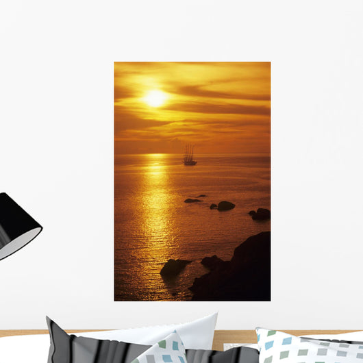 Thailand Orange Sunset over Wall Decal