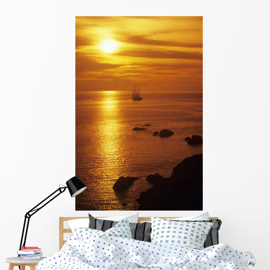 Thailand Orange Sunset over Wall Decal