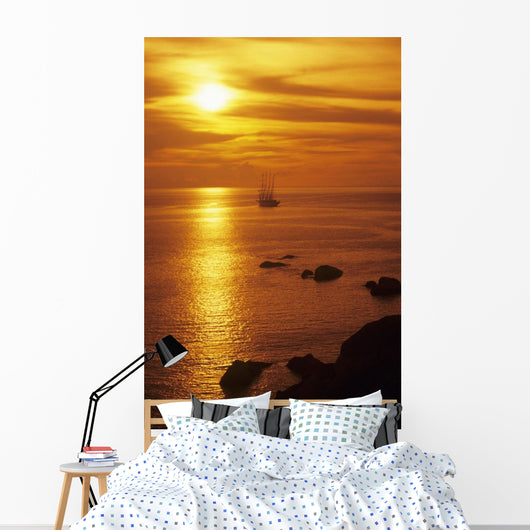 Thailand Orange Sunset over Wall Decal