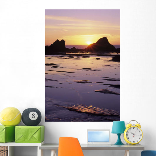USA Sun Setting over Wall Decal