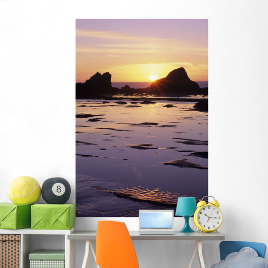 USA Sun Setting over Wall Decal