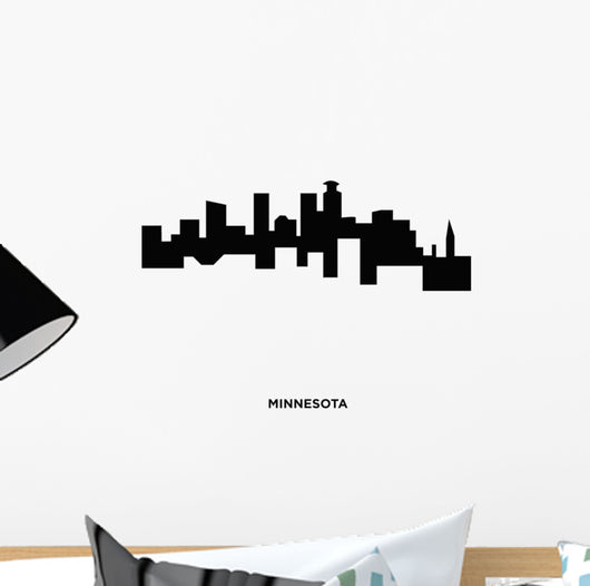 Long Minnesota Silhouette White Black Wall Decal