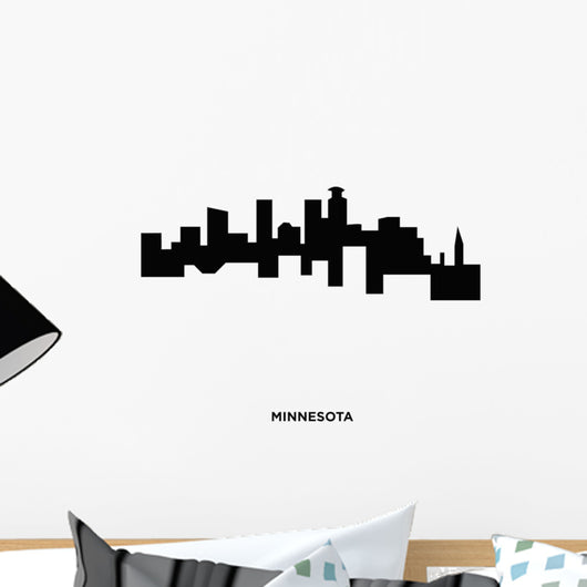 Long Minnesota Silhouette White Black Wall Decal
