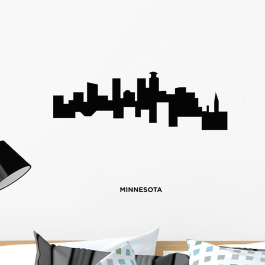 Long Minnesota Silhouette White Black Wall Decal