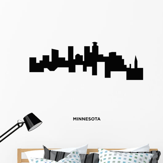 Long Minnesota Silhouette White Black Wall Decal