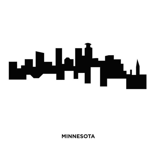 Long Minnesota Silhouette White Black Wall Decal
