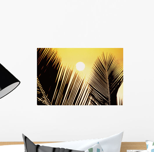 Pale Yellow Sunball behind Wall Decal