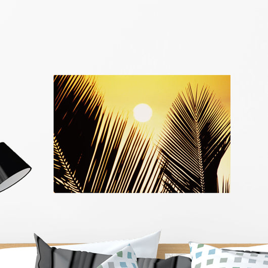 Pale Yellow Sunball behind Wall Decal
