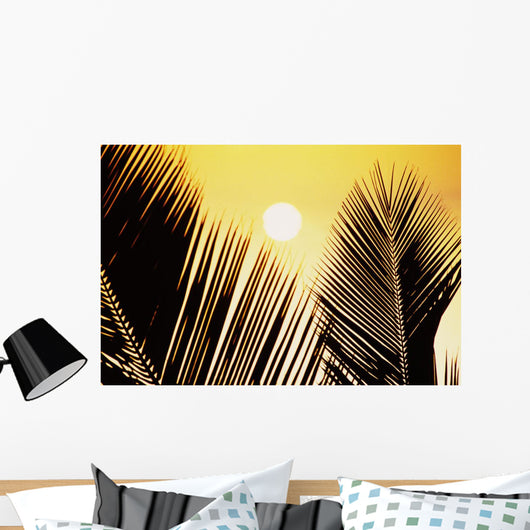 Pale Yellow Sunball behind Wall Decal