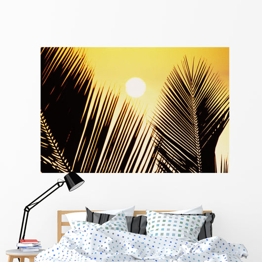 Pale Yellow Sunball behind Wall Decal
