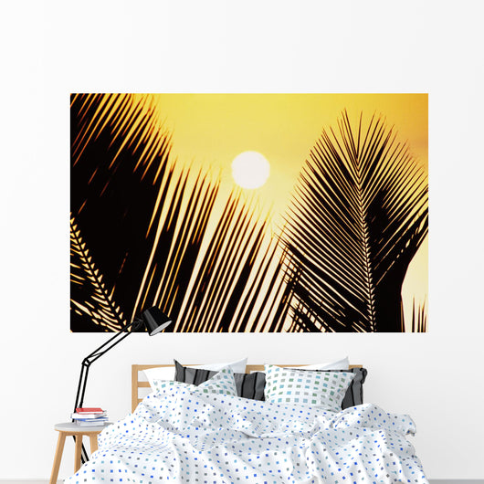 Pale Yellow Sunball behind Wall Decal
