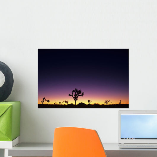 Joshua Trees Silhouetted Dawn Wall Decal