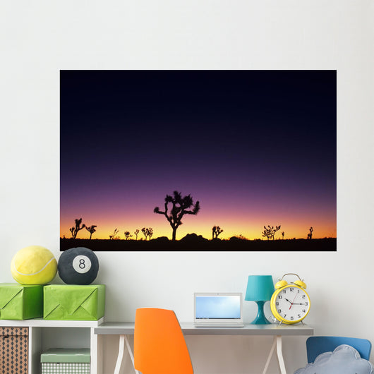 Joshua Trees Silhouetted Dawn Wall Decal