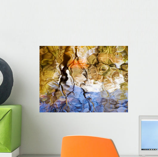 Colorful Glassy Reflections Water Wall Decal Design 1
