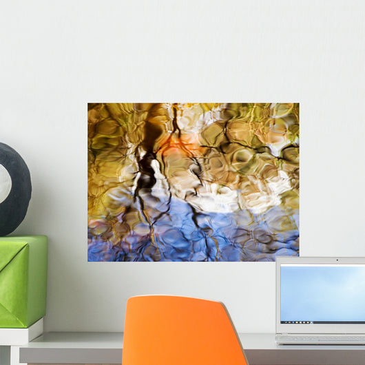 Colorful Glassy Reflections Water Wall Decal Design 1