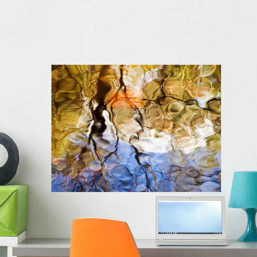 Colorful Glassy Reflections Water Wall Decal Design 1