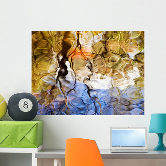 Colorful Glassy Reflections Water Wall Decal Design 1