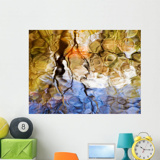 Colorful Glassy Reflections Water Wall Decal Design 1