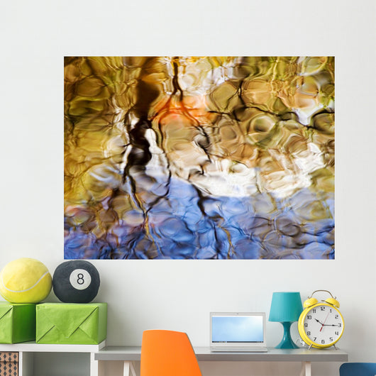Colorful Glassy Reflections Water Wall Decal Design 1