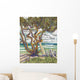 Surfboard Leaning against Tree Wall Decal