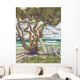 Surfboard Leaning against Tree Wall Decal