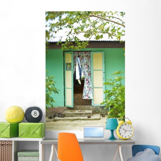 French Polynesia Tahiti Village Wall Decal