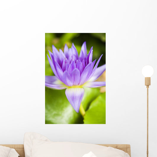 Hawaii Purple Lotus Blossom Wall Decal Design 2