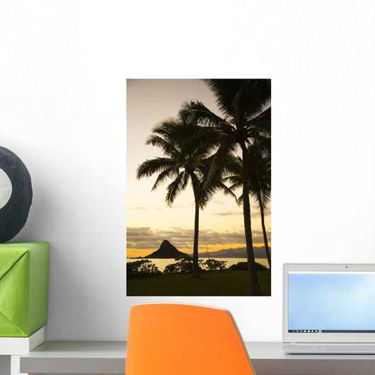 USA Hawaii Silhouette Palm Wall Decal