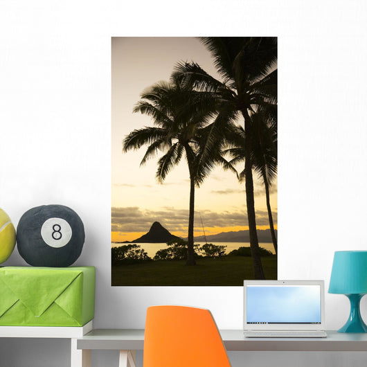 USA Hawaii Silhouette Palm Wall Decal