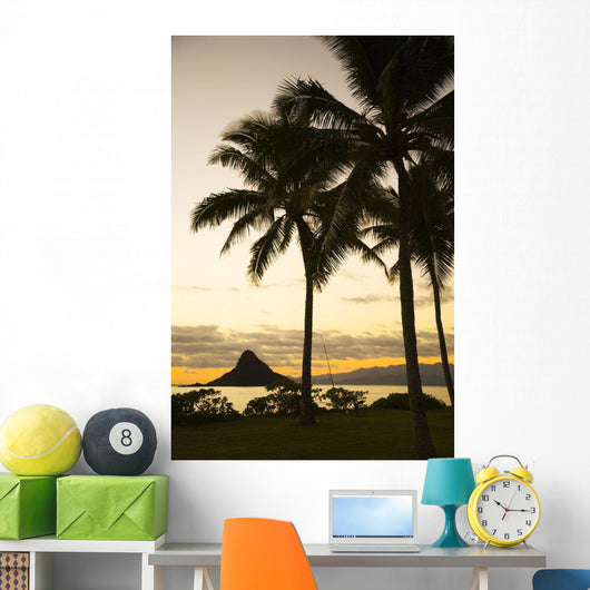 USA Hawaii Silhouette Palm Wall Decal