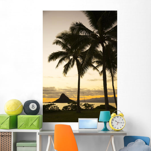 USA Hawaii Silhouette Palm Wall Decal
