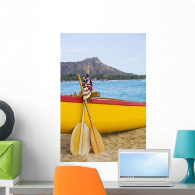 USA Hawaii Oahu Honolulu Wall Decal Design 1 shown on a wall