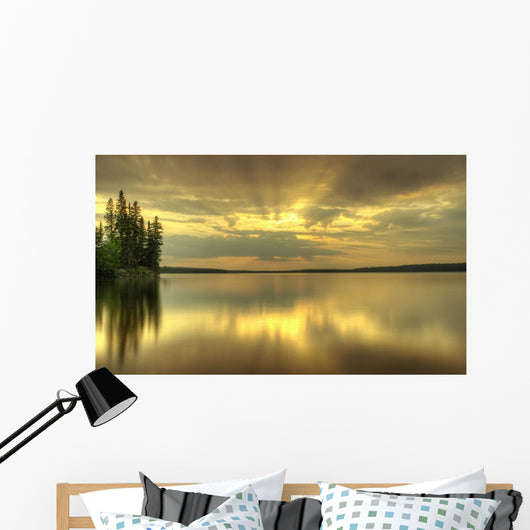 Colorful Sunrise Waskesiu Lake Wall Decal