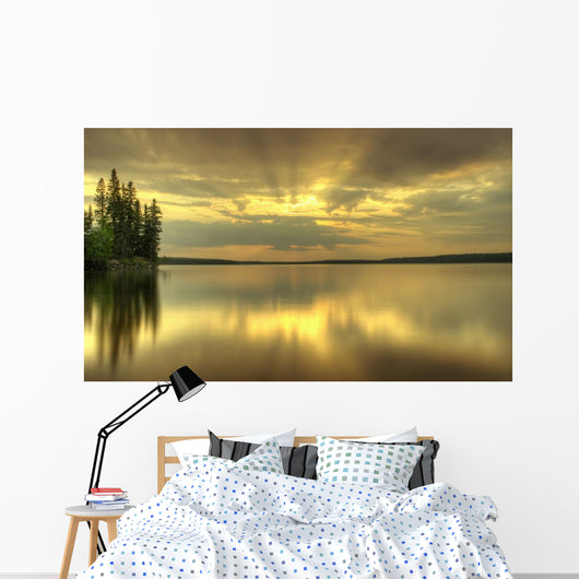 Colorful Sunrise Waskesiu Lake Wall Decal
