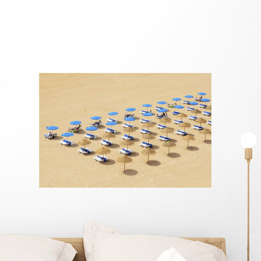 Beach Chairs and Umbrellas Wall Decal