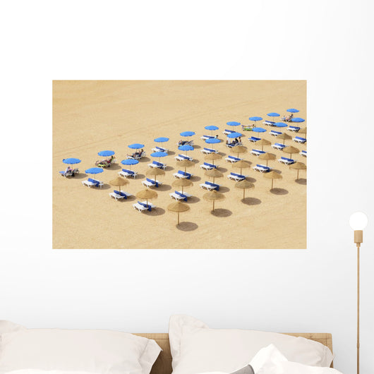 Beach Chairs and Umbrellas Wall Decal