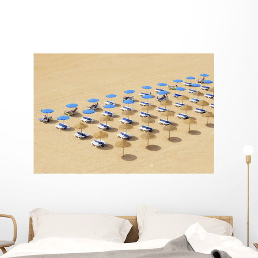 Beach Chairs and Umbrellas Wall Decal