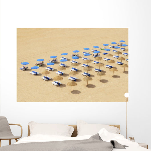 Beach Chairs and Umbrellas Wall Decal
