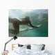 Woman Surfboard under Water Wall Decal Design 2
