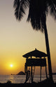 Mexico Silhouette Beach Bungalow Wall Decal