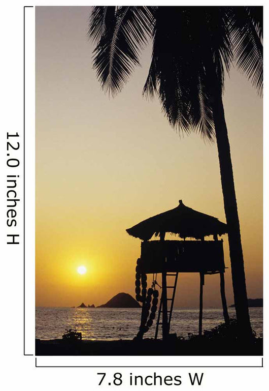 Mexico Silhouette Beach Bungalow Wall Decal