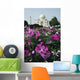 India Flowers Foreground Taj Wall Decal