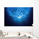 Ecuador, School of Cownose Rays swimming close to water surface Wall Mural