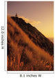 USA, Hawaii, Oahu, Mountain Bbiker at top of hill at sunset Wall Mural